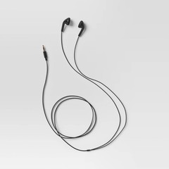 Wired Earbuds – Dealworthy Black: 3.5mm Jack In-Ear Headphones, ABS Cushion