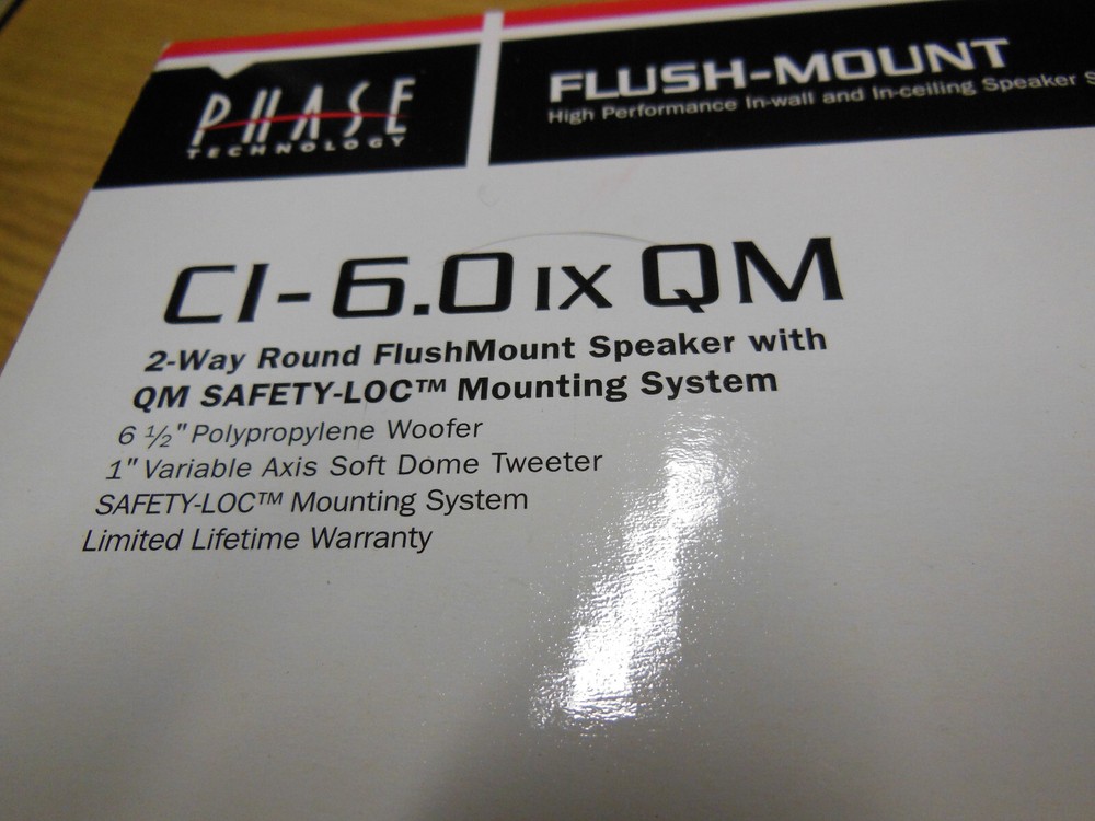 Phase Technology CI-6.0 IX QM 6.5″ In-Ceiling Flush Mount Pro Audio Speaker