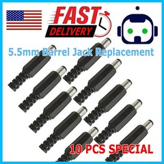 10pcs DC 5.5x 2.15mm Male Barrel DC Power Plug Connector for CCTV M71