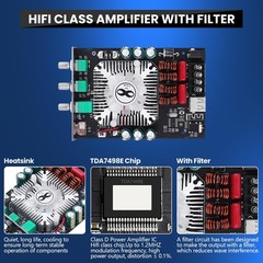 Audio Amplifier Board, ZK-1602T Bluetooth 5.0 Power Amp for Home Speakers 2.0…