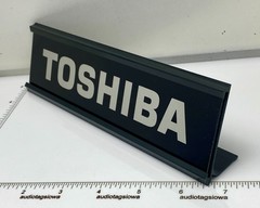 Toshiba Stereo Desk Sign – Custom Silver Aluminum