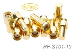 10Pack RP-SMA Male 50-Ohm Coaxial Termination Load, Brass Gold Plated