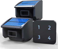 Solar Driveway Alarm- 1/4 Mile Long Transmission Range-1 Receiver+2 Sensors | So