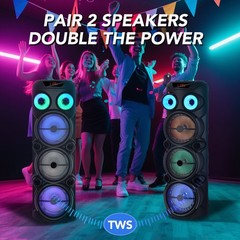 8000W Cylindrical Bluetooth Speaker w/ 3×8″ Woofers Karaoke Mic Heavy Bass Party
