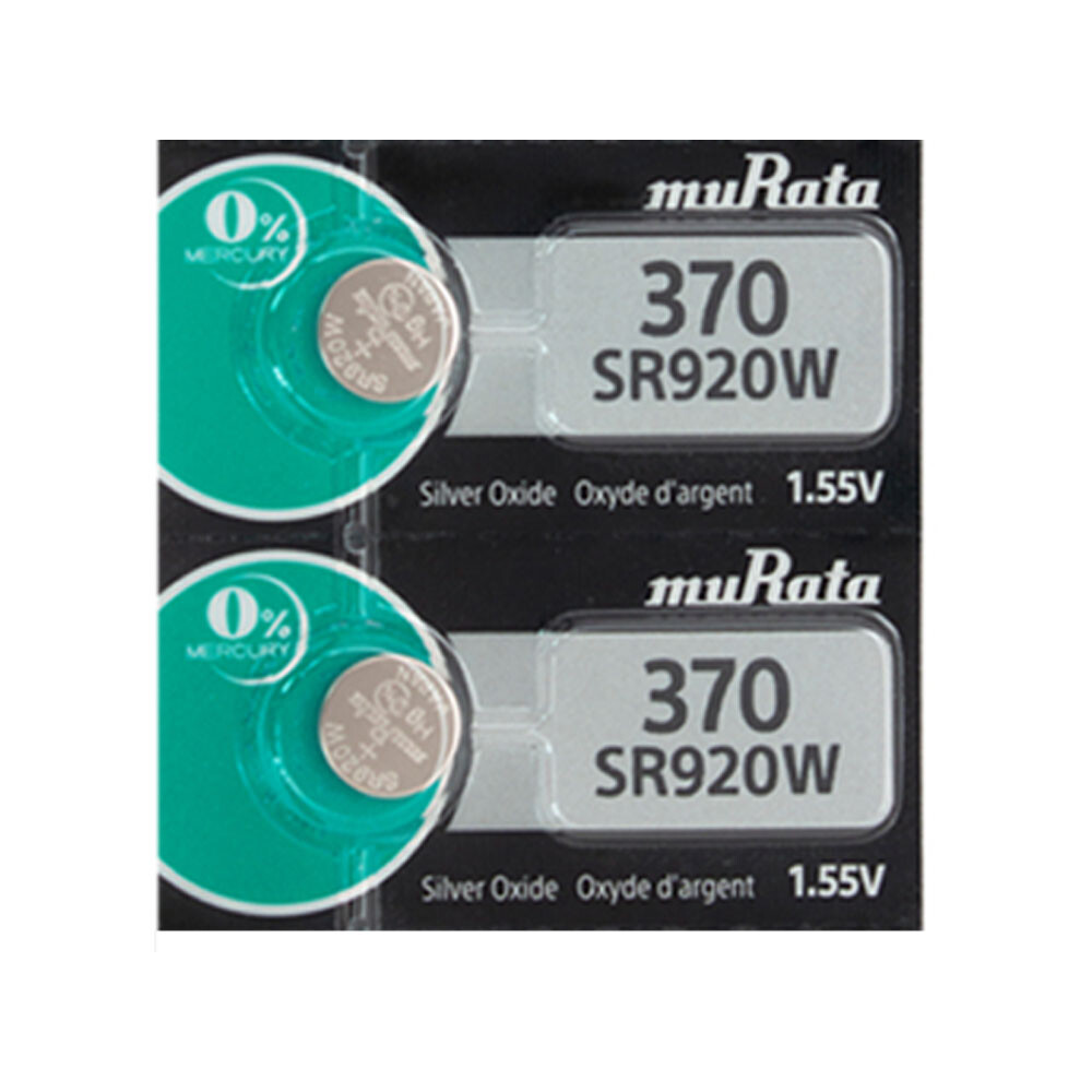 Murata 370 (SR920W) 1.55V Silver Oxide Watch Battery 2 Pack – Replaces Sony