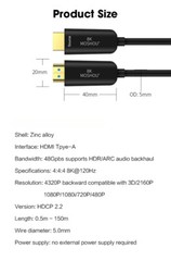 8K Optical Fiber HDMI 2.1 Cable 8K 60Hz 4K 120Hz 48Gbps High Speed Dynamic Lot