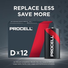PROCELL D Cell LongLasting Alkaline Batteries 72 Pack Built in the USA, 10Yea…