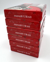 Maxell UR60 Audio Cassette Tape 60 Minutes – LOT OF 6 – NEW/SEALED