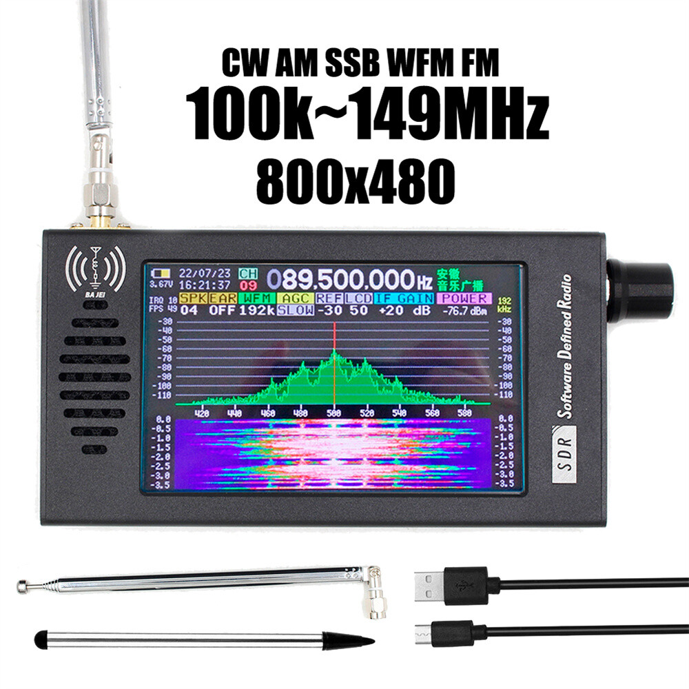 4.3inch Radio Receiver IPS LCD Display SDR Shortwave Radio Receiver 100k~149MHz