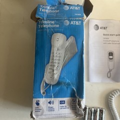 AT&T TR1909 Trimline Corded Telephone 13-Number Memory Wall-Mountable – White