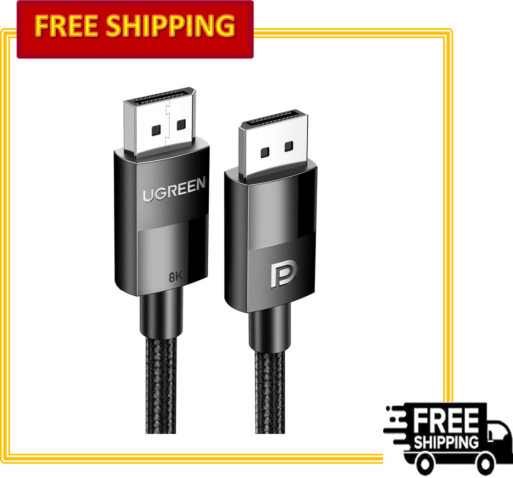 UGREEN Braided Display Port 1.4 Cable [VESA Certified] 8K@60Hz+4K@240Hz 32 Gbps