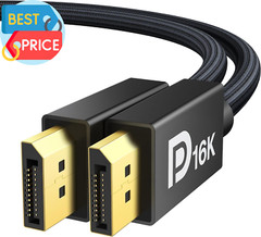 16K Displayport Cable 2.1, [VESA Certified] DP 2.1 Cable [16K@60Hz,8K@120Hz,4K@2