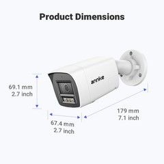 ANNKE 5MP Audio POE Security IP Camera 3K Outdoor Color Night AI Human Detection