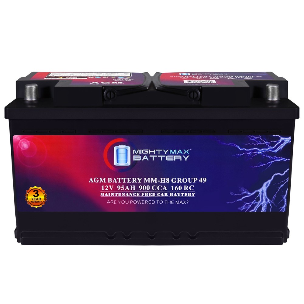 Mighty Max MM-H8 Group 49 12V 95Ah 160RC 900CCA Replaces Mercedes-Benz SLK320 01