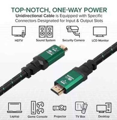 Ritz Gear 4K HIGH SPEED 2FT HDMI CABLE 2.0 Green Braided 3 Pack