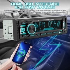Single 1 DIN Car Stereo Radio Bluetooth MP3 Player AUX USB AM FM Audio Receiver
