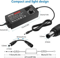 AC Adapter 120W Universal Power Adapter 4V 5V 6V 9V 12V 15V 18V 19V 20V 24V Adju
