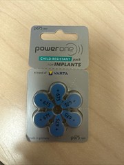 Power One Hearing Aid / Cochlear Implant Batteries Size: 675P (120 Pcs)