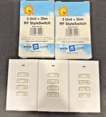 Lot Of 3 – Pre-Owned X-10 Wall Mountable 3 Unit + Dim RF Style Switch SS13A