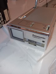 Vtg PANASONIC Travelvision TR-1010P Mini TV Portable B&W W/PIECE WORKING JAPAN