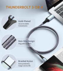 USB C to HDMI Cable 15Ft, 4K High-Speed USB Type C to HDMI 2.0 Braided Cord