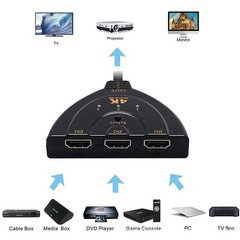 3 Port HDMI Switch Splitter 4K HD Switcher Selector for PS4 PS3 Xbox HDTV 3D