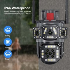 2PCS Camara De Seguridad 4K Wifi Inalambricas Para Exterior Con Vision Nocturna