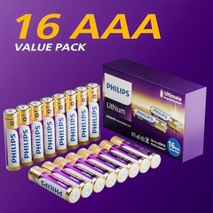 16 Pack 1.5V 1200mAh Philips AAA Lithium Triple A Ultra Long Lasting Batteries
