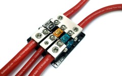 KnuKonceptz Bassik 3 Way 0 Gauge to 0 – 4 Gauge Mini ANL Fuse Block w Fuses