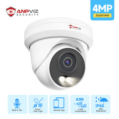 Anpviz 4MP 6MP 8MP4K Audio PoE IP Security Camera Outdoor Color Night Vision AI