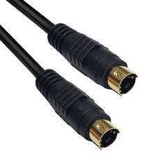 S Video Cable, S-Video Cable 4 Pin Connector Male to Male Gold Plated Compatible