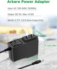 5V 1A 0.5A AC Adapter for Bluetooth Speaker,Tablet,Led Strip Light,String Li….