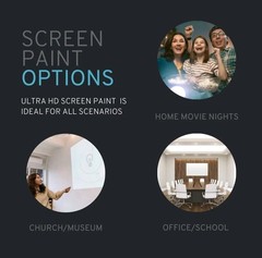 Ultra HD 4K White Paint Theater Projector Screen Paint 1 Quart (946 ML)