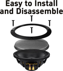 2PCS 6.5” Black Speaker Grill Covers, round Metal Mesh Guard Protectors