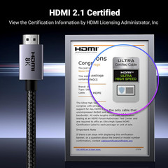 UGREEN 8K HDMI 2.1 Cable 48Gbps 6.6FT, Certified Ultra High Speed HDMI Cord Alum