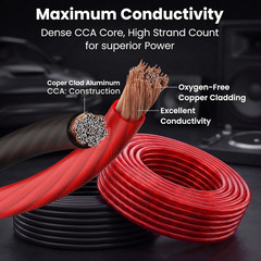 4 Gauge Wire, CCA Electrical Wire Extension Cord for Automotive Power/Ground, Ba