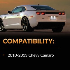 LED License Plate Light For 2010-2013 Chevy Camaro Tag Lamp Assembly, 6000K Whit