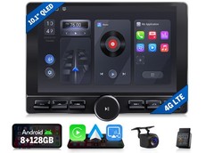 10.1″ QLED 8+128 Android Auto Car Stereo Head Unit CarPlay GPS Double DIN 4G LTE