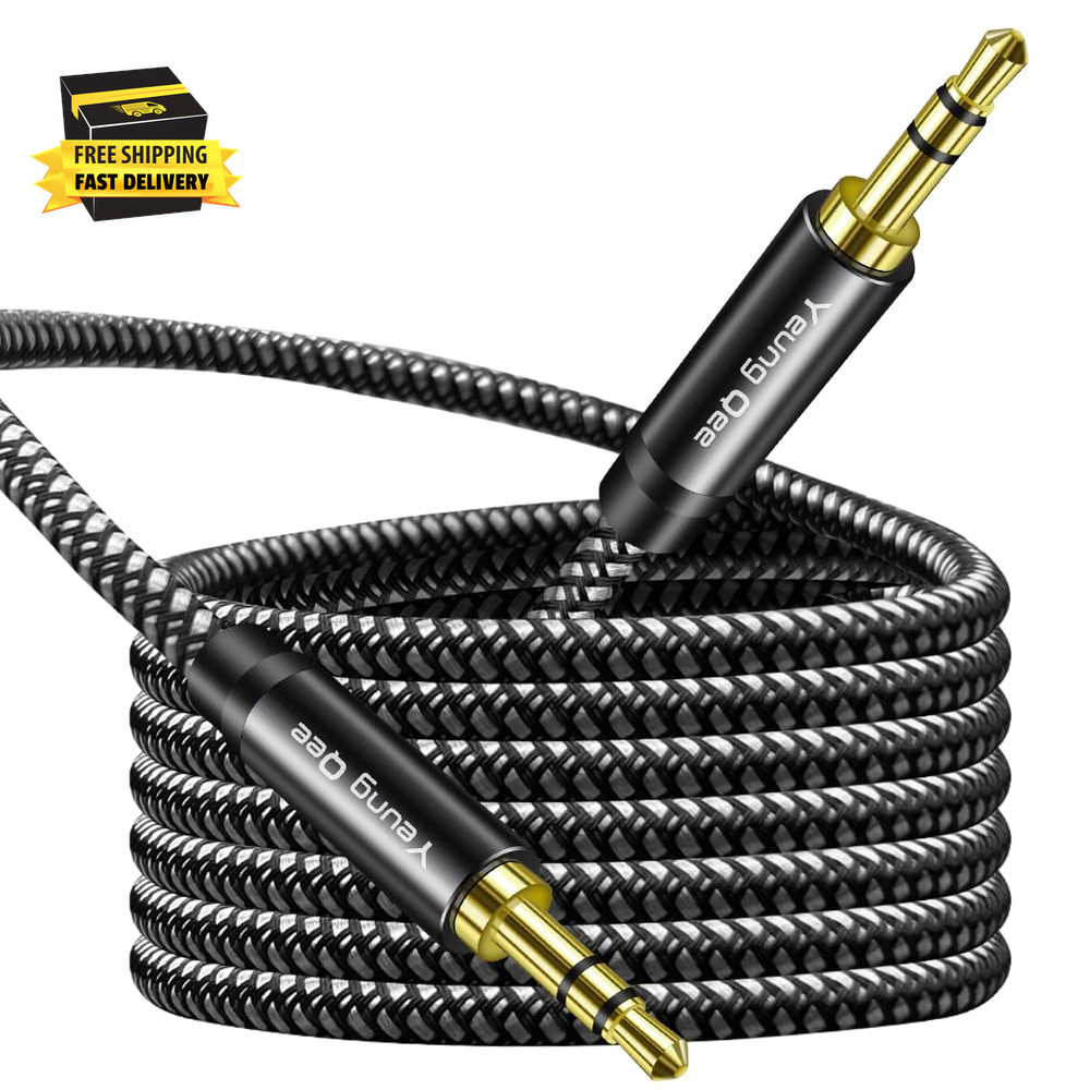 Aux Cord 1Ft, 3.5Mm Aux Cable – Nylon Braided Audio Cable 3.5Mm Male to Male AUX