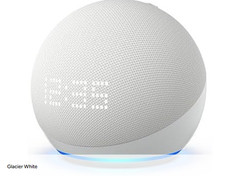 Amazon Echo Dot (5th Gen) Smart Speaker With Alexa and Clock NEW Glacier White