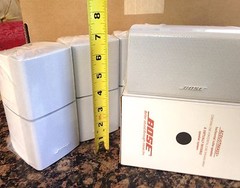 7 Bose MINT Double Cube Speakers DoubleShot 1 Center 6 Surround White 7.1 / 7.2