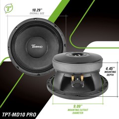 (2) 10″ MIDRANGE TIMPANO 1000W TPT-MD10 PRO 8 OHM CAR PRO AUDIO SPEAKERS – PAIR