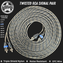 Sky High Car Audio Twisted OFC RCA Cable 2 Channel Car Audio Interconnect