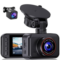 Dash Cam Front and Rear, 2.5K Dual Dash Camera for Cars, 2560P Mini Car Black