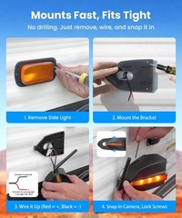 AUTO-VOX WF4 Wireless RV Camera System For Driving &Reversing 7.2″ 1080P Monitor