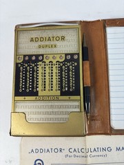 Vintage Addiator Duplex Calculator Original Case With Stylus And Instructions