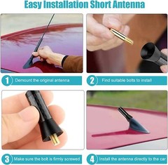 Universal inches Car Antenna Auto Aluminum Alloy aerial Carbon Fiber Radio FM US