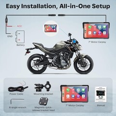 WIFI 7inch Carplay Screen for Motorcycle Wireless Moto CarPlay Android Auto GPS