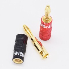 100pcs ELNONE High Quality Gold Plated Speaker Banana Plug Male Audio Connectors