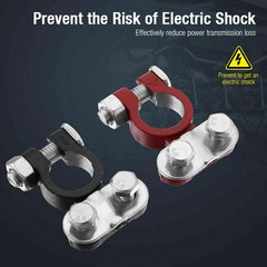 Universal 2 Car Battery Terminal Connector Top Post Positive Negative Heavy Duty